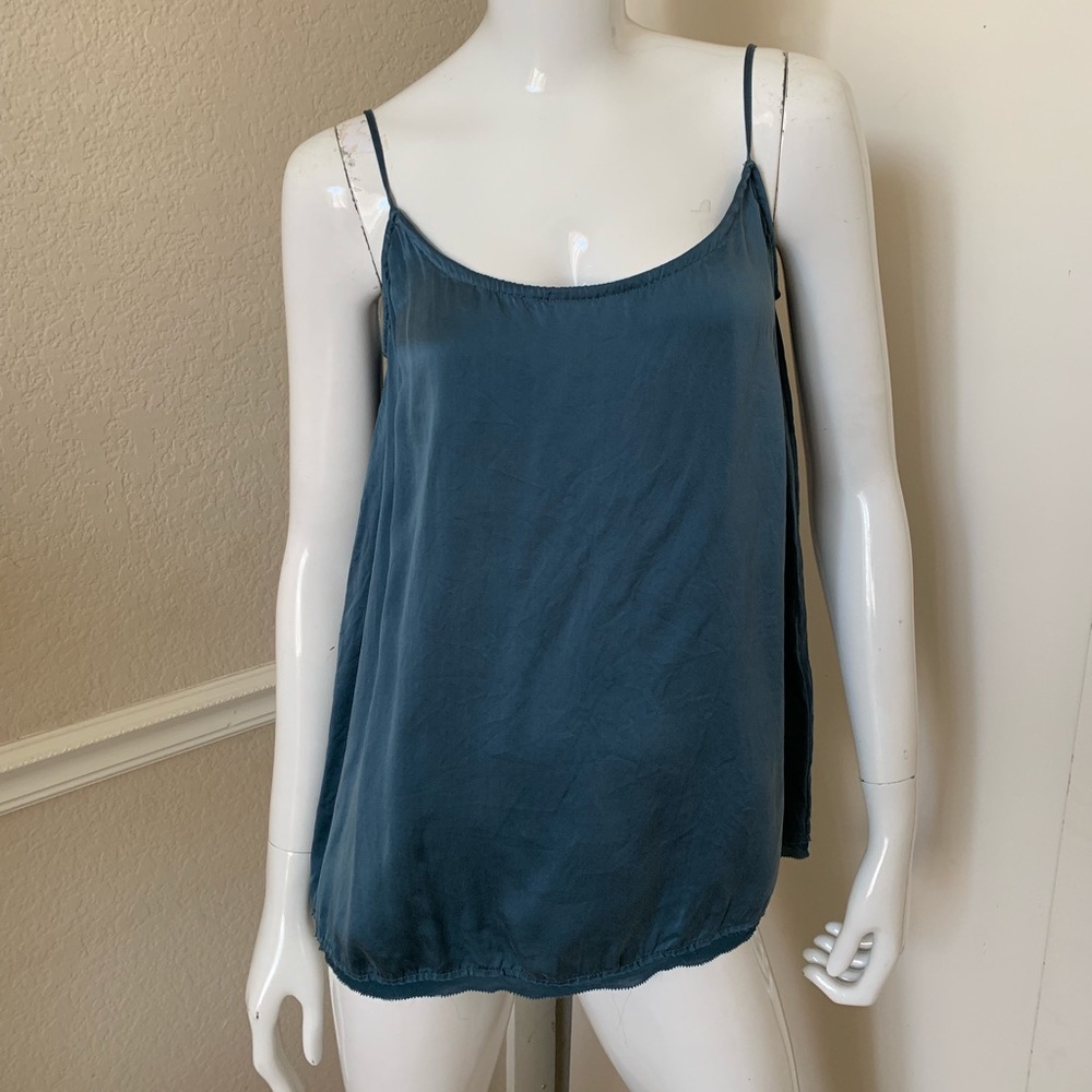Babakul Slate Blue 100% Silk Flowy Tank Top XS